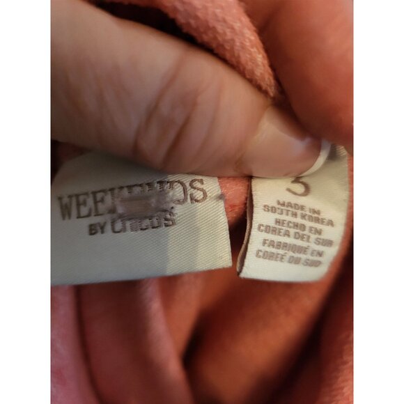 Chico's Weekend Peach Cowl Neck Sweatshirt XL (3) Athleisure Sporty Preppy - Picture 7 of 7